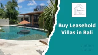 Buy Leasehold Villas in Bali| Get Leasehold Villas for Sale in Bali|