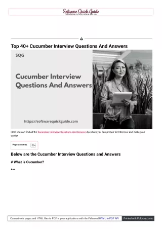 Preparing for Your Cucumber Interview Questions and Answers You Need to Know.