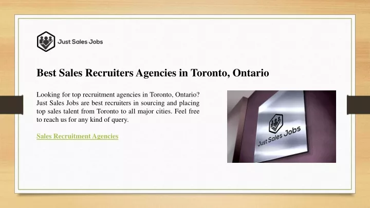 best sales recruiters agencies in toronto ontario