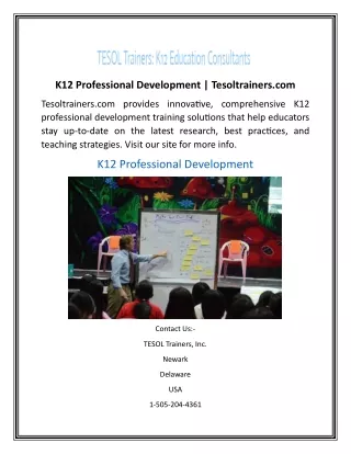 k12 professional development tesoltrainers com