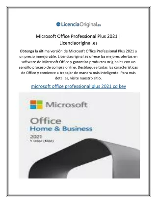 Microsoft Office Professional Plus 2021 Licenciaoriginal.es