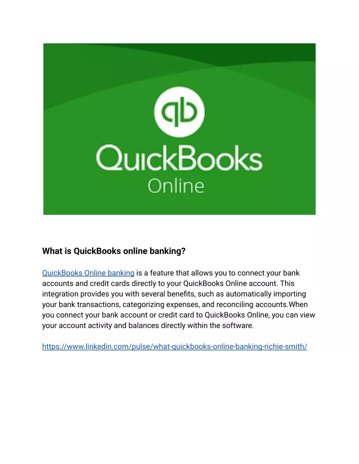 what is quickbooks online banking