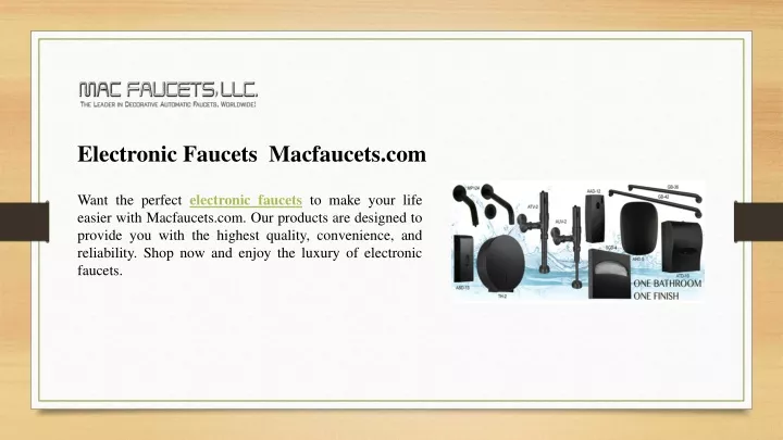 electronic faucets macfaucets com