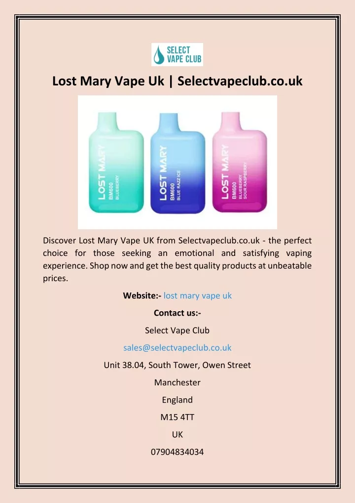 lost mary vape uk selectvapeclub co uk