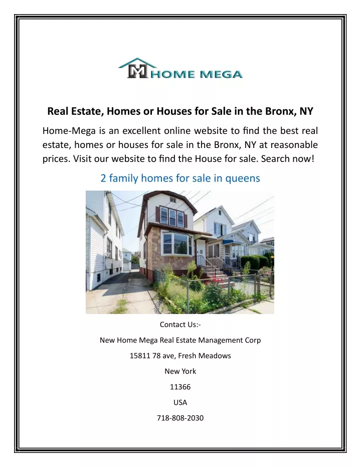 real estate homes or houses for sale in the bronx