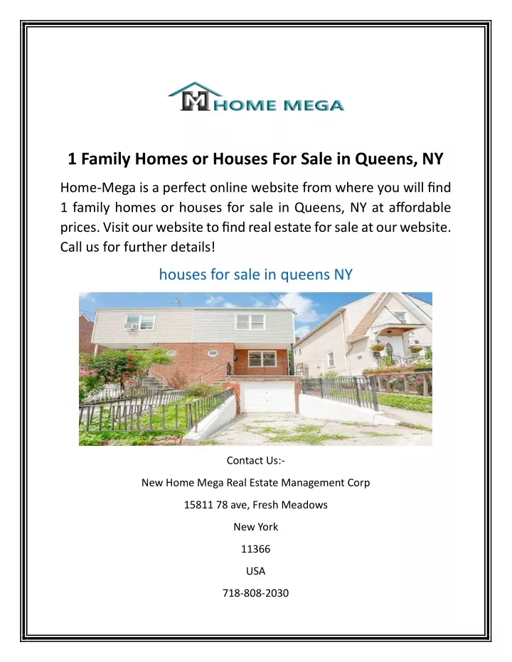 1 family homes or houses for sale in queens ny