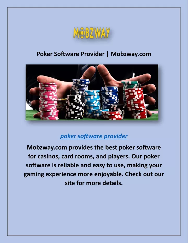 poker software provider mobzway com