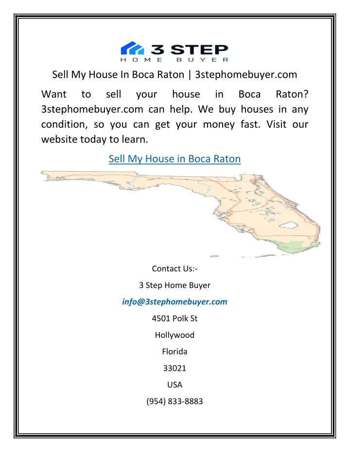 sell my house in boca raton 3stephomebuyer com