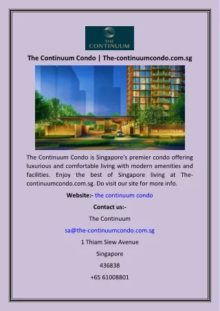the continuum condo the continuumcondo com sg