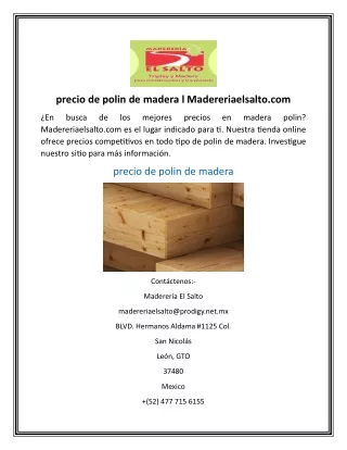 precio de polin de madera l madereriaelsalto com