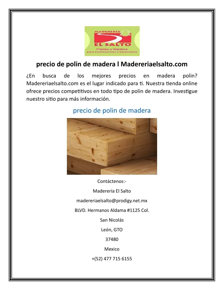 precio de polin de madera l madereriaelsalto com