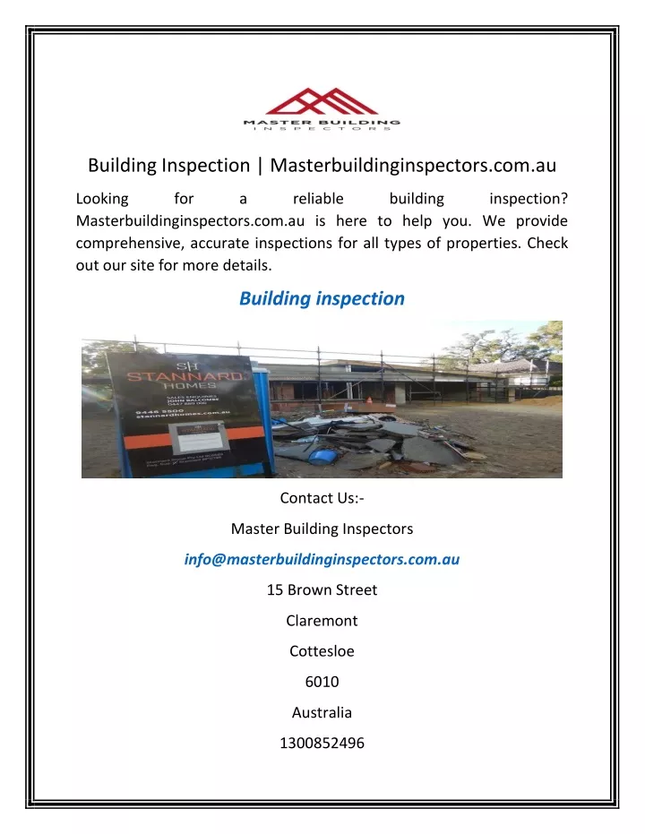 building inspection masterbuildinginspectors