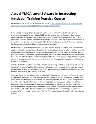 actual ymca level 2 award in instructing