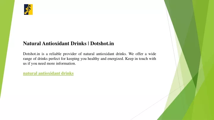 natural antioxidant drinks dotshot in dotshot