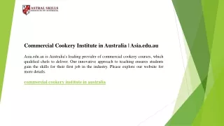 Commercial Cookery Institute in Australia  Asia.edu.au