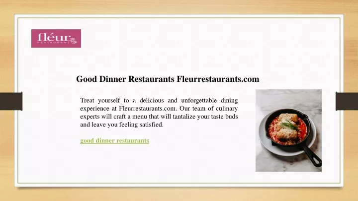 good dinner restaurants fleurrestaurants com