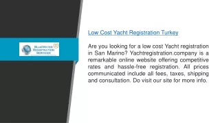 Low Cost Yacht Registration Turkey  Yachtregistration.company