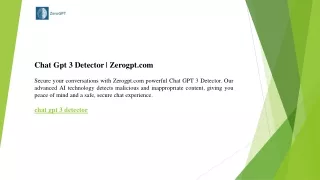 chat gpt 3 detector zerogpt com secure your