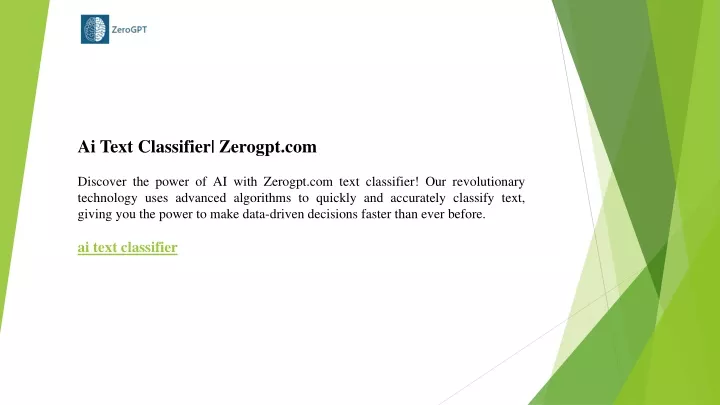 ai text classifier zerogpt com discover the power