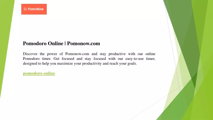 pomodoro online pomonow com discover the power