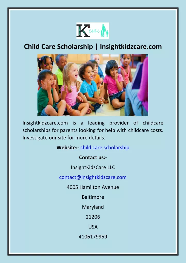 child care scholarship insightkidzcare com