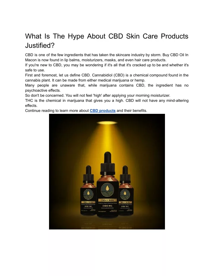 what is the hype about cbd skin care products