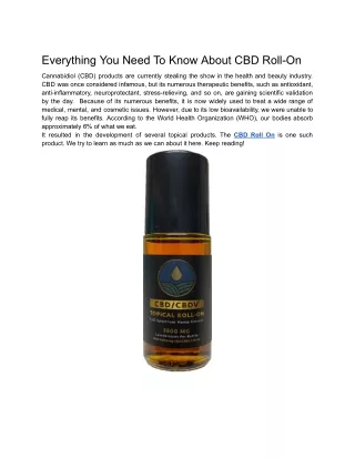 everything you need to know about cbd roll on
