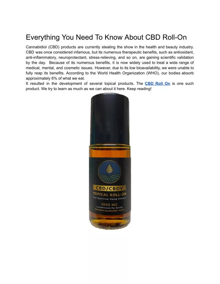 everything you need to know about cbd roll on