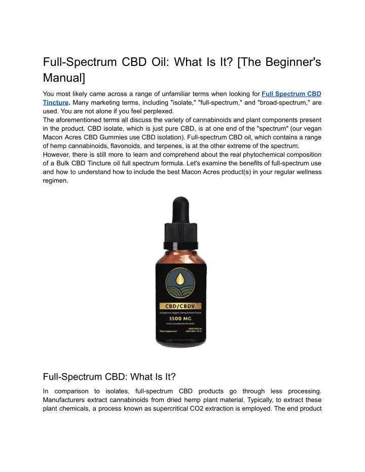 full spectrum cbd oil what is it the beginner