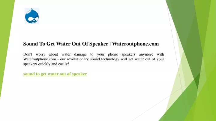 sound to get water out of speaker wateroutphone