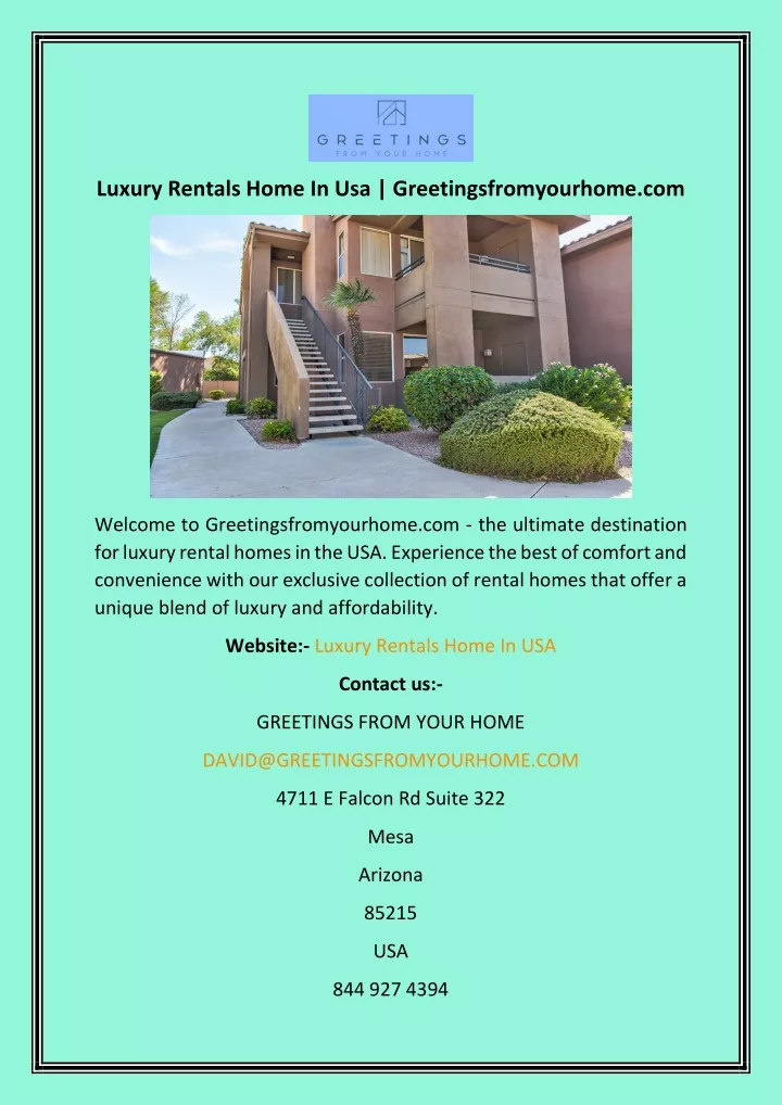 luxury rentals home in usa greetingsfromyourhome