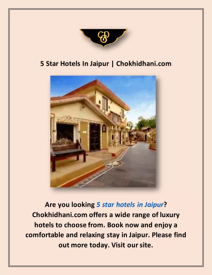 5 star hotels in jaipur chokhidhani com