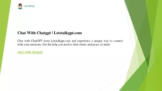 Chat With Chatgpt  Letstalkgpt.com