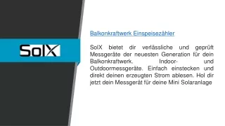 Balkonkraftwerk Strom-Messgeräte  Solx.de