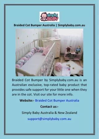 Braided Cot Bumper Australia  Simplybaby.com