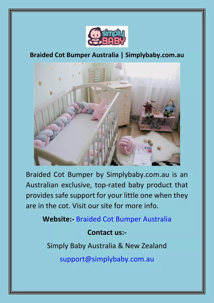 braided cot bumper australia simplybaby com au