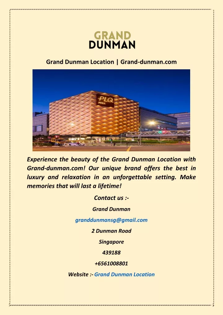 grand dunman location grand dunman com