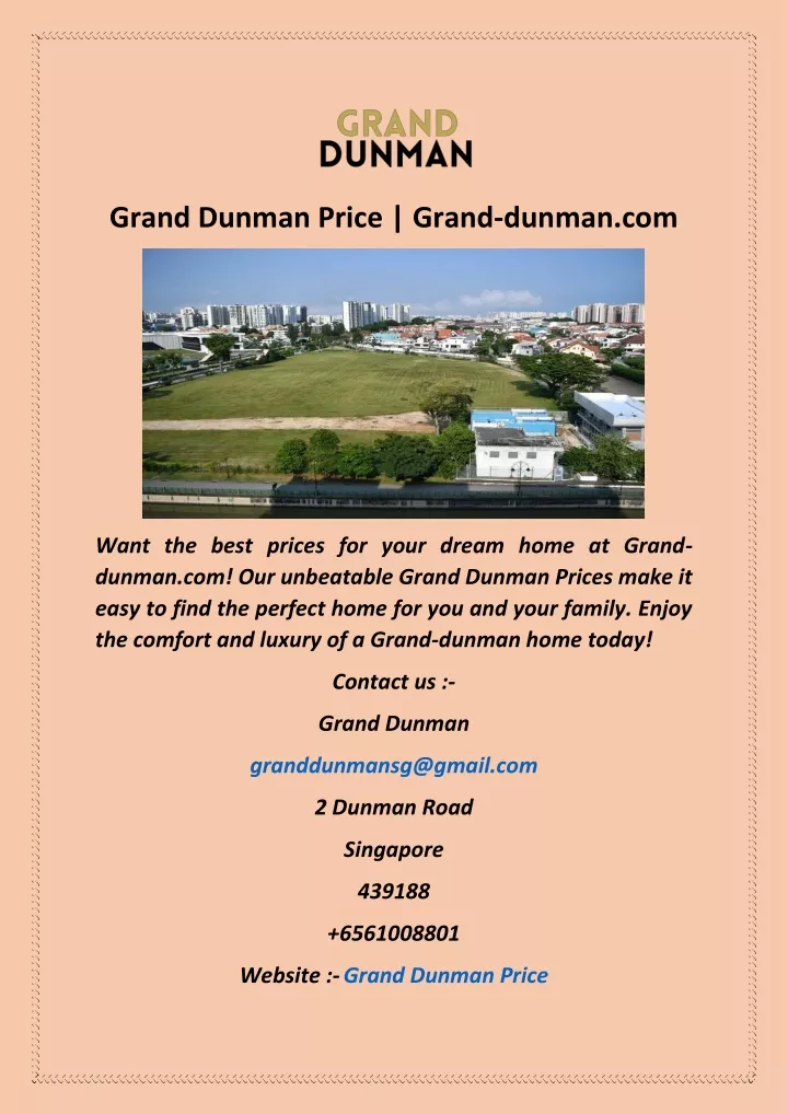 grand dunman price grand dunman com