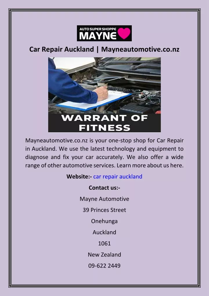 car repair auckland mayneautomotive co nz