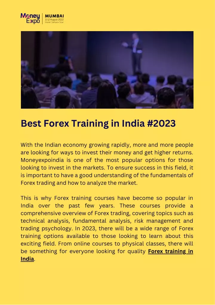 best forex training in india 2023