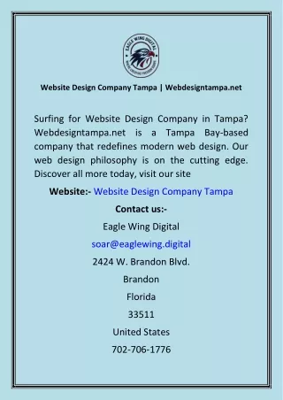 Website Design Company Tampa  Webdesigntampa.net