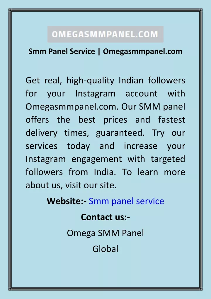 smm panel service omegasmmpanel com