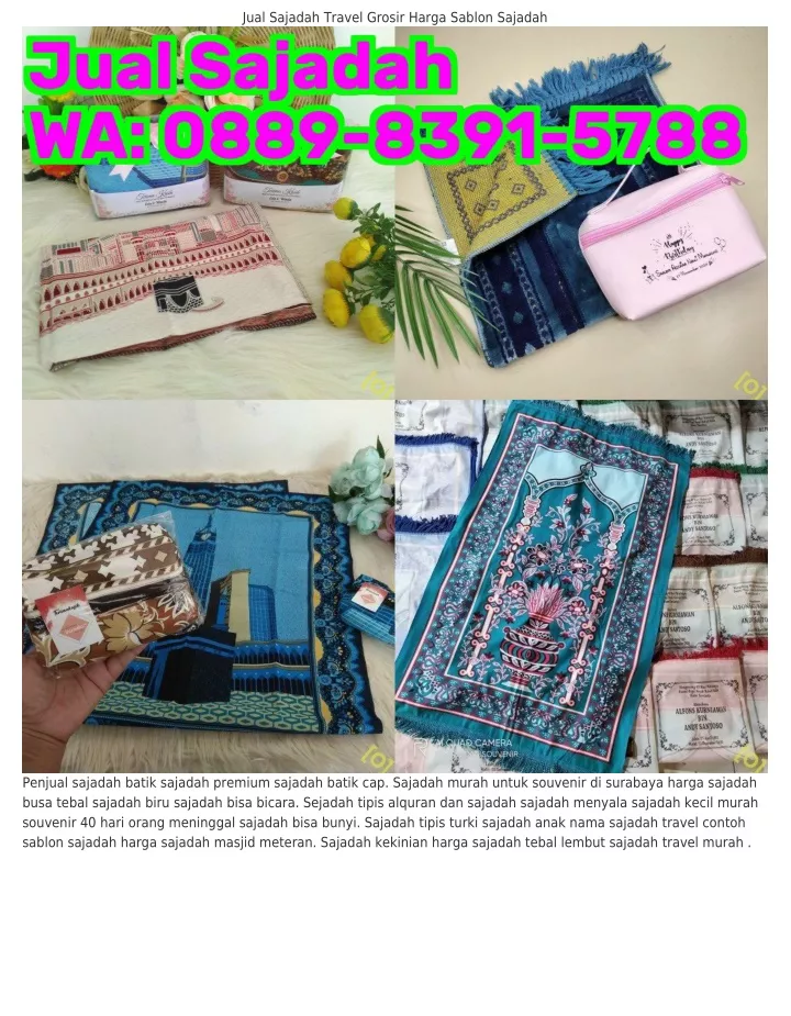 jual sajadah travel grosir harga sablon sajadah