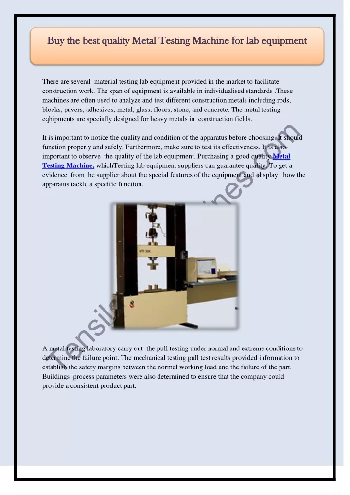 buy the best quality metal testing machine