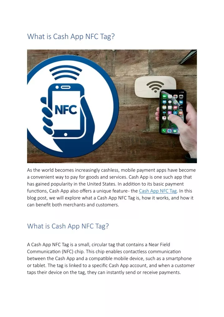 what is cash app nfc tag