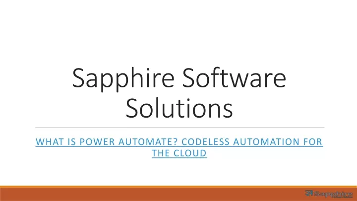 sapphire software solutions