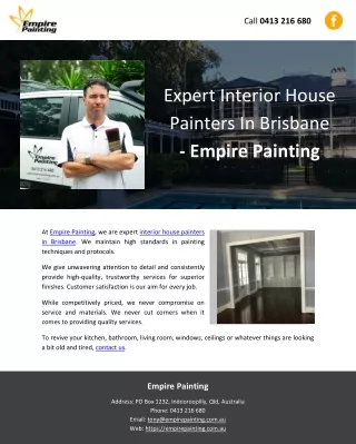 Expert Interior House Painters In Brisbane - Empire Painting