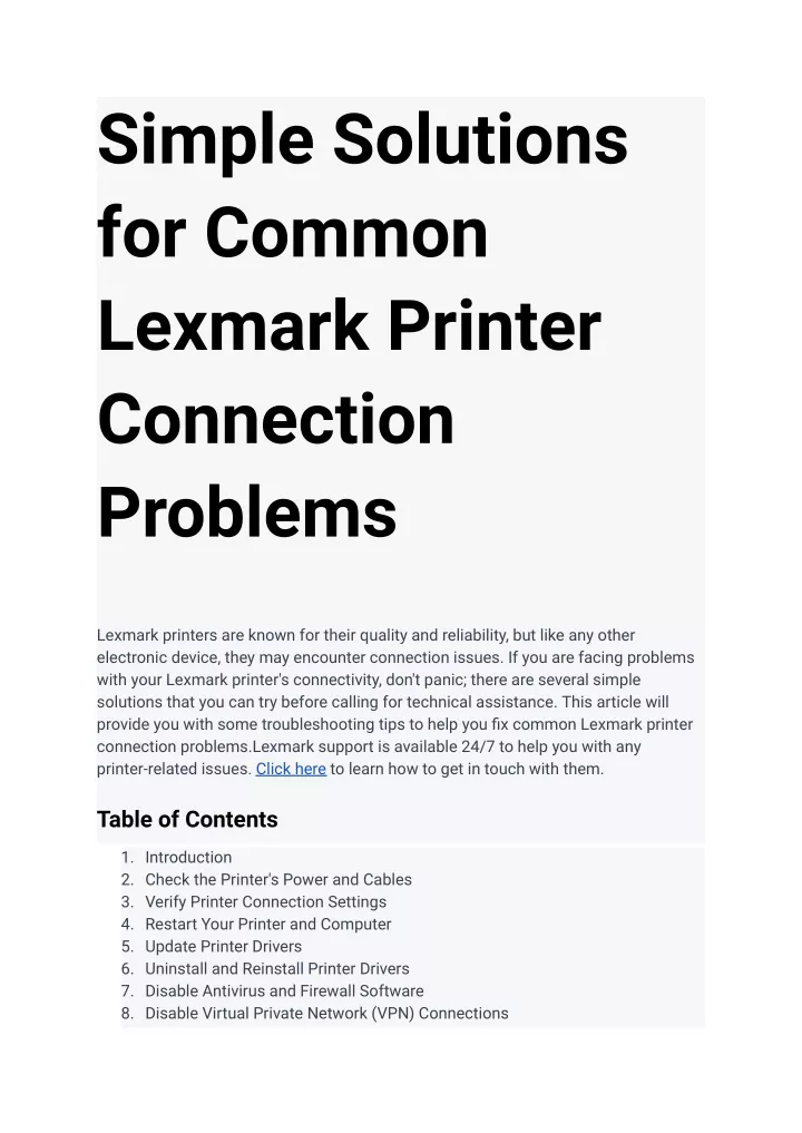 simple solutions for common lexmark printer