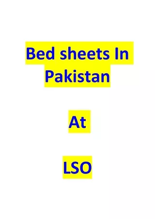 Best Online Bed sheets In Pakistan