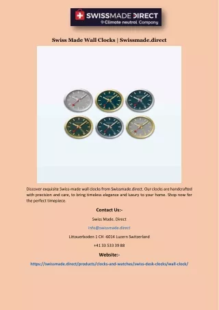 swiss made wall clocks swissmade direct